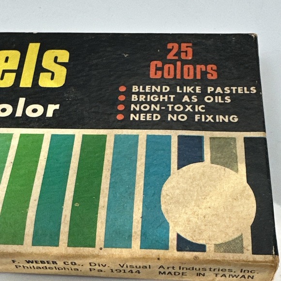 VINTAGE F.‎ WEBER CO ARTISTS' 25 COLOR OIL PASTELS #502343 MADE IN Taiwan - Picture 5 of 9